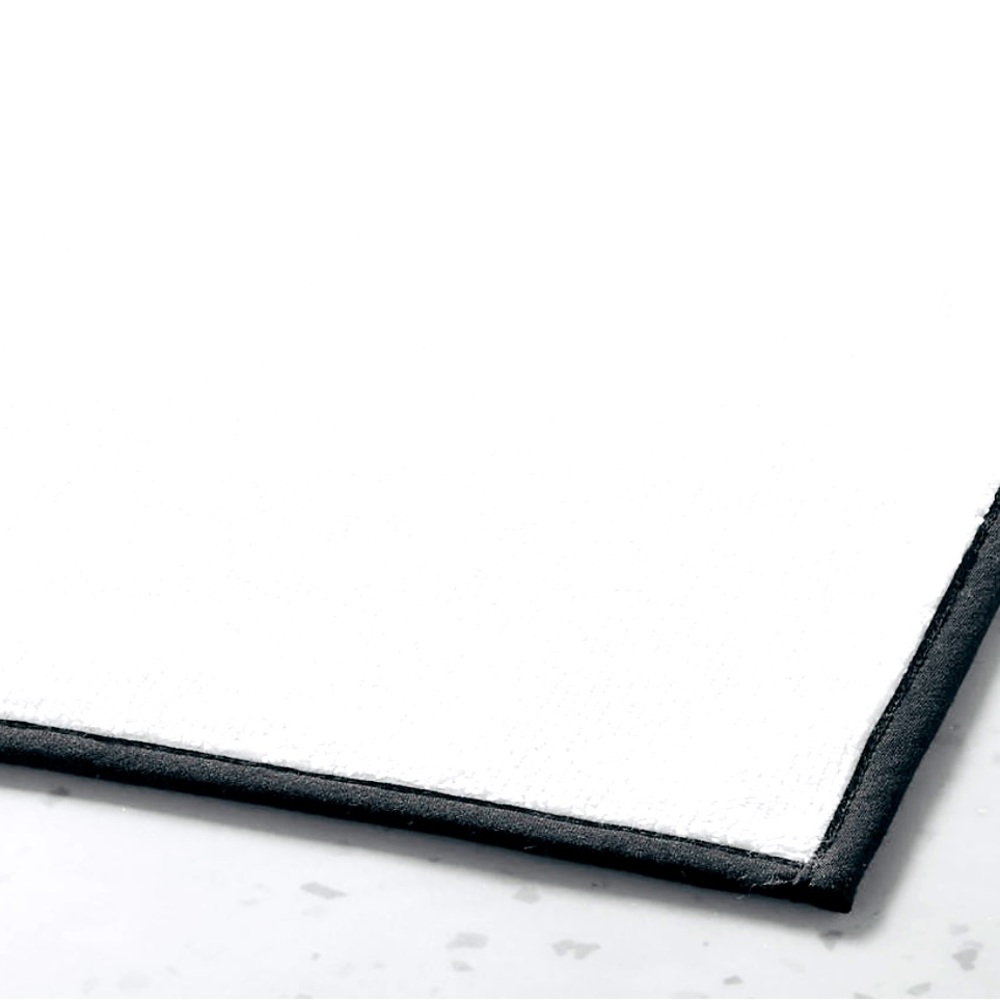COTTON WHITE BATH MAT WITH BLACK TRIM 24"X36"